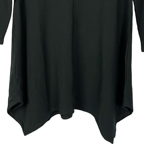 Garnet Hill popover Soft Knit Tunic Top Shirt asymmetric hem Stretchy EUC - Picture 3 of 9